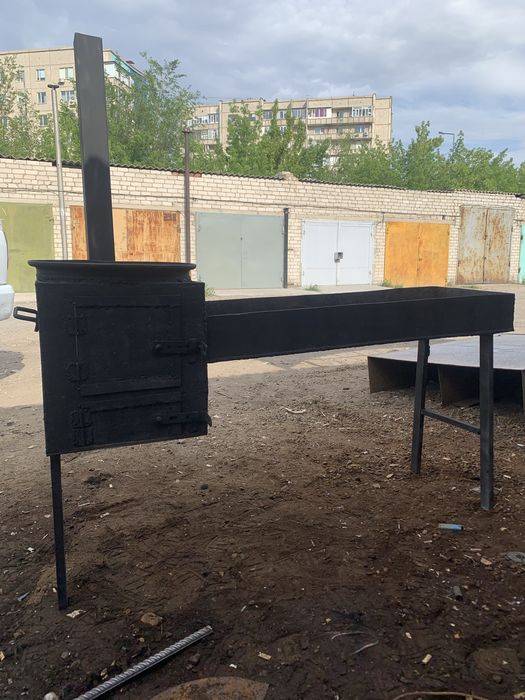 Мангал с печью под казан