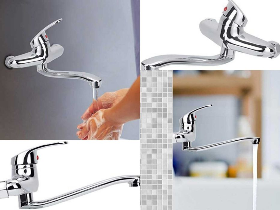 Стенен смесител с една ръкохватка за кухня или баня