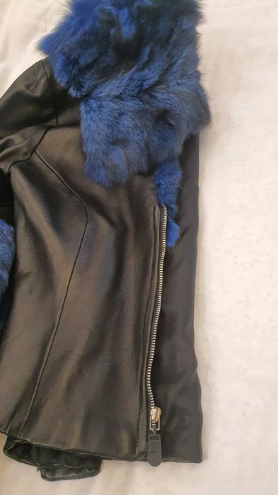 Кожено яке с яка S-M