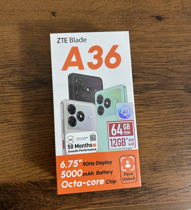 Смартфон ZTE Blade A36 64GB Black