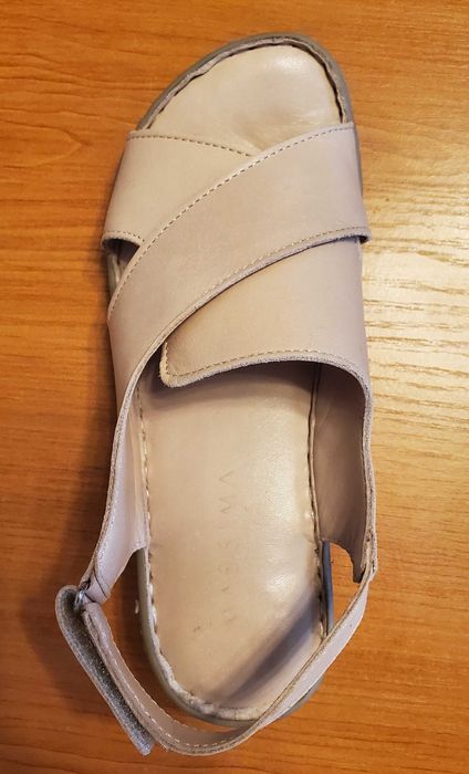 Летни сандали, естествена кожа, цвят: тен/бежов, размер: 36