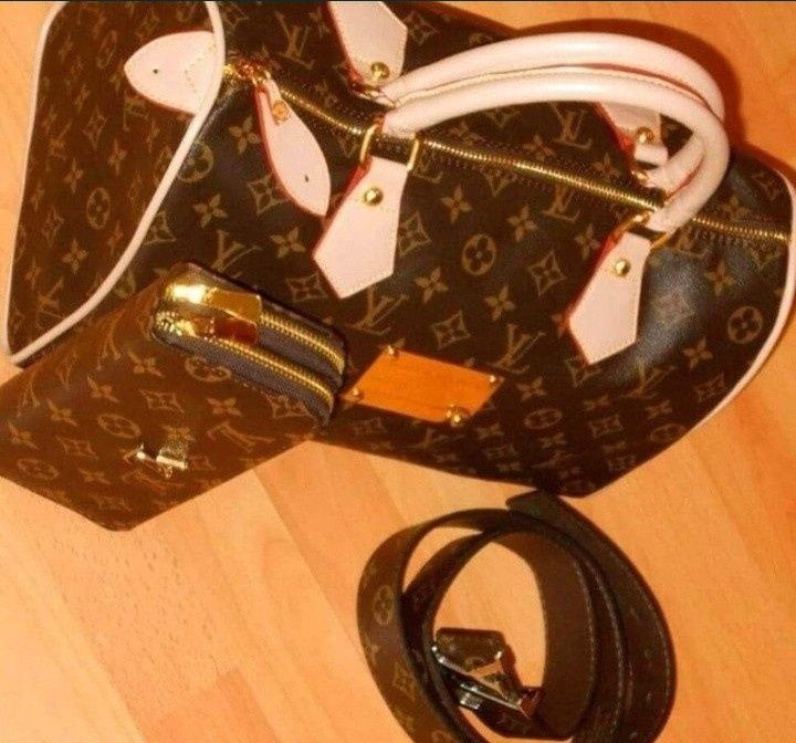Set geanta LV Speedy +curea+portofel,saculet, etichetă