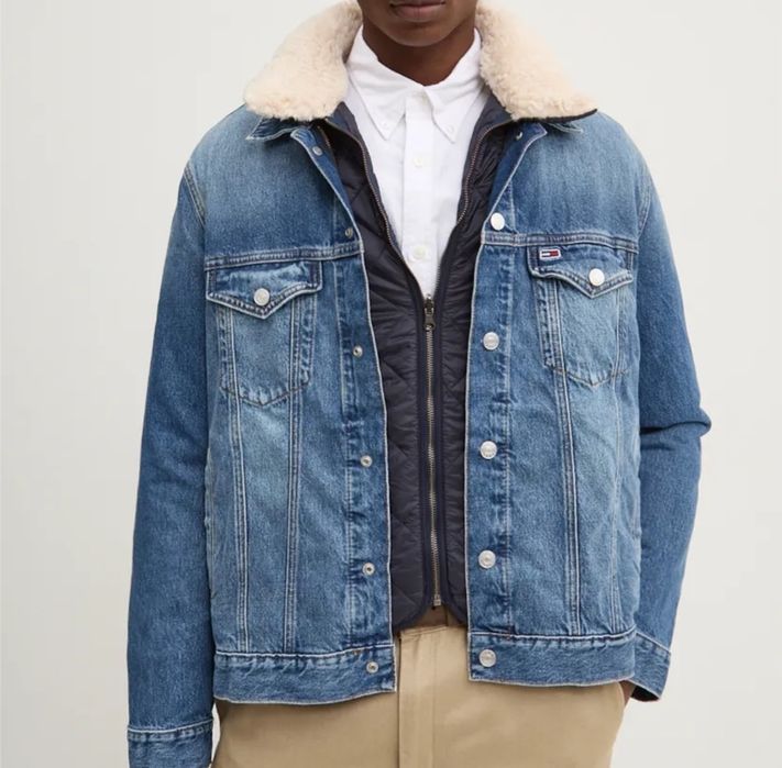 Original!Geaca imblanita reversibila TOMMY Jeans Denim , mar XL