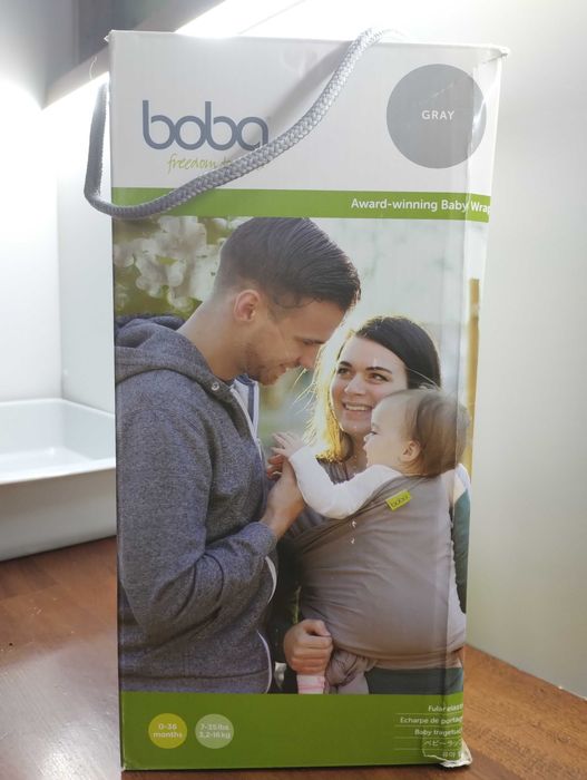 Boba Wrap Original, marsupiu din bumbac elastic, culoare gri