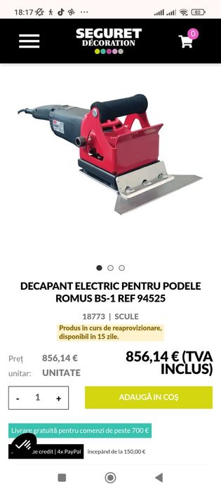 Decapant electric pentru podele pardoseli Romus BS1 Ref.94525