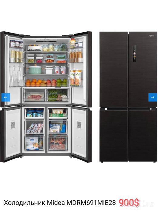 Четырехдверный холодильник Midea