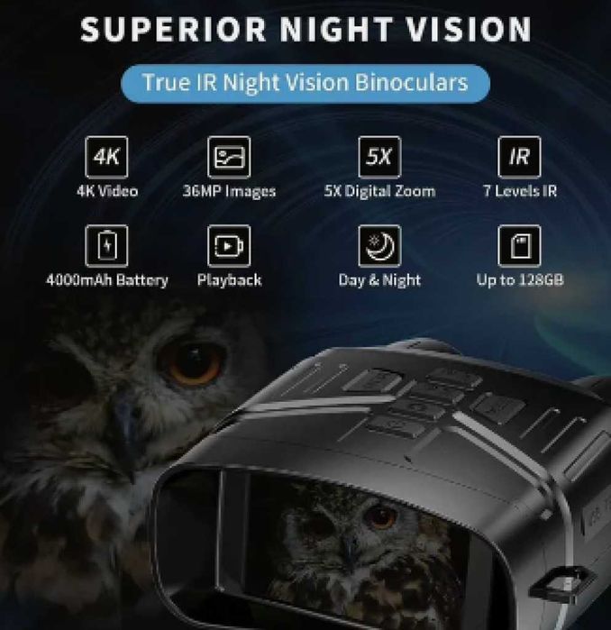 Бинокъл 4k нощно виждане 36MP