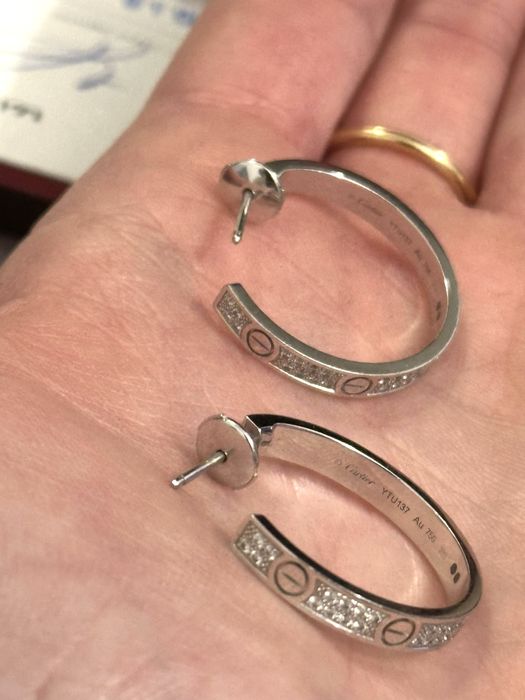 Oportunitate de achizitie Cartier - cercei Cartier love diamante , earrings cartier love medium diamonds