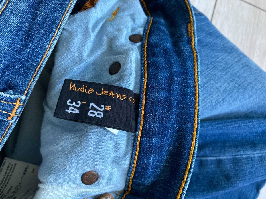 Nudie Tight Long John Bright Blue мъжки дънки размер W28 L34