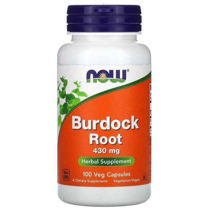 Корень Лопуха, NOW , Burdock Root 100 вегетарианских капсул