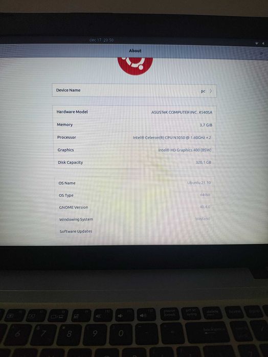 LEPTOP ASUS A504SA 2016/599 ron