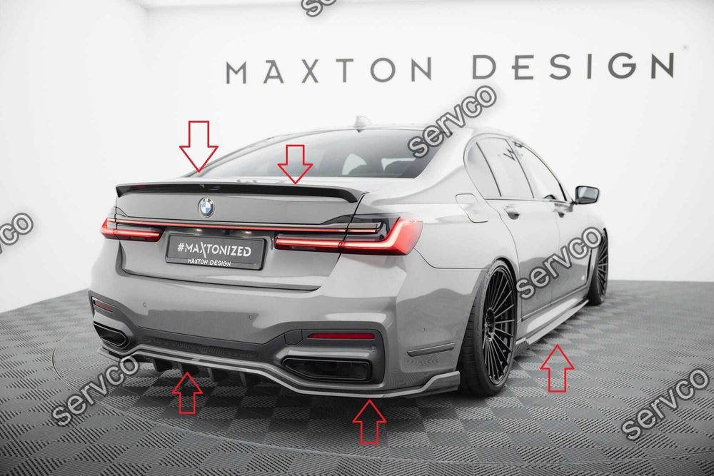 Pachet Set Splitter Exterior Prelungiri Body kit tuning Bmw Seria 7 G11 M-Pack Facelift 2019-2022 v12 - Maxton Design  Fibra Carbon