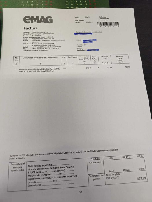 Expresor De Longhi Dedica cu garantie si pachet complet accesorii