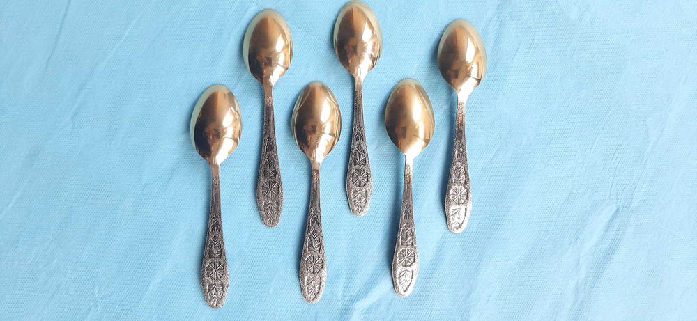 1.Polonic alpaca, Franta, 1882. 2.Set 6 lingurite alpaca aurita, 1970