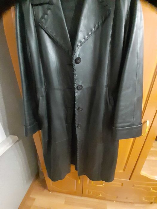 Кожаный  тренч-43000тг