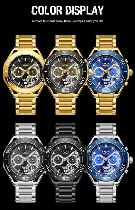Новые мужские спортивные часы - LIGE (оригинал)- доставка