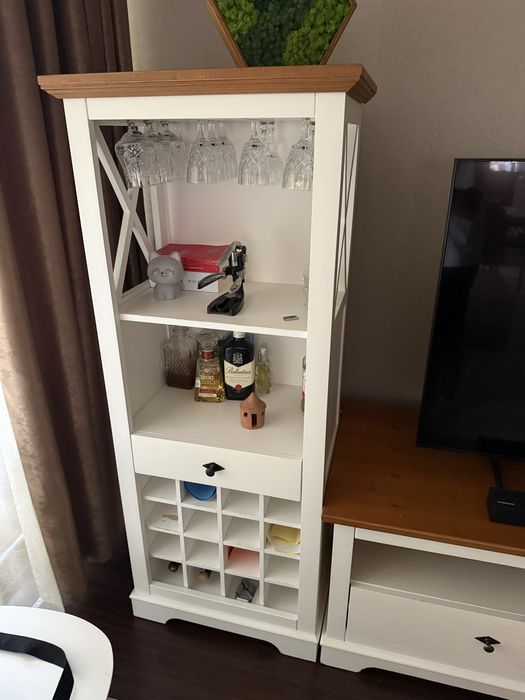 Etajera bar din lemn masiv Mobexpert