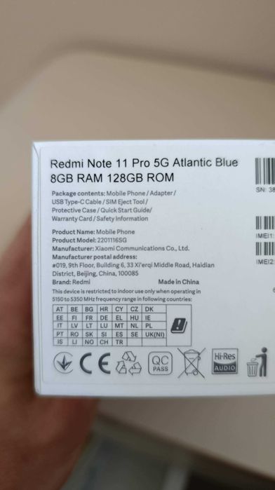 телефон xiaomi redmi note 11 pro 8GB RAM, 5G, НОВ!,Памет 128GB, SD Slot