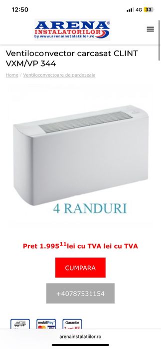 Ventiloconvector Clint