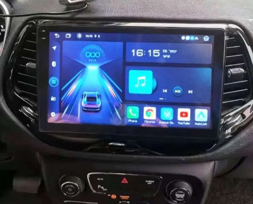Navigatie android Jeep Compas GPS Waze YouTube Carplay BT