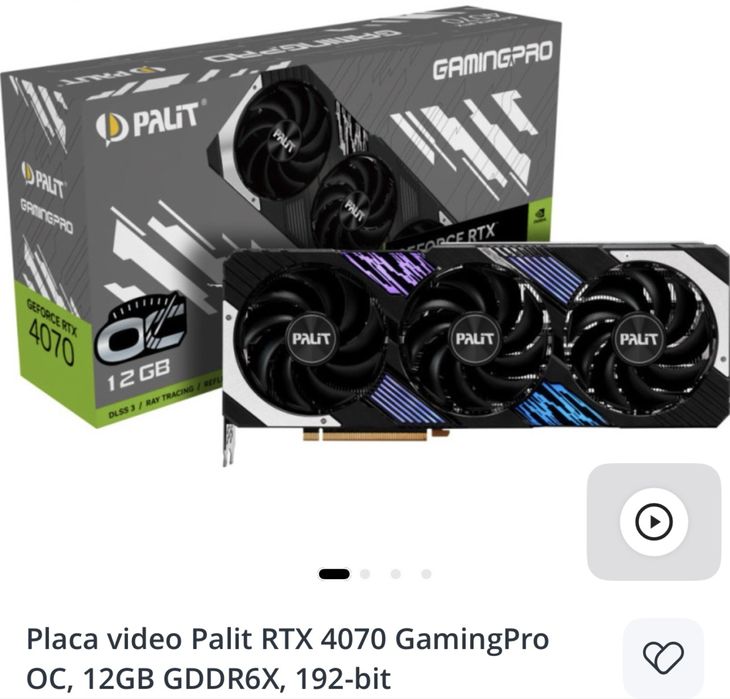 Placa video RTX 4070 Gaming pro OC- Garantie 2027