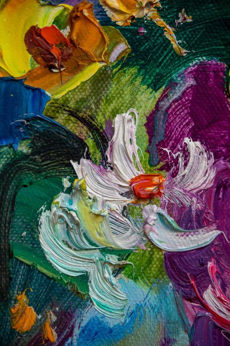 Картина "Светлый букет" Холст, масло. 60х60 см