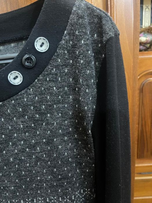 Платье трикотажное, комбинированное, темно-серого цвета Турция.46 разм