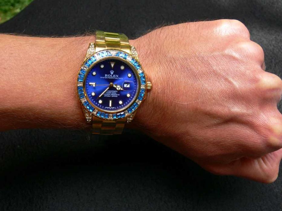 CEAS TIP R.O.L.EX SUBMARINER Gold&Blue Diamonds Superb Nou !! SUPERB