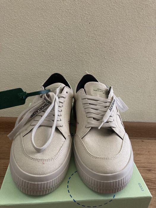 Vand pantofi Off-white vulc low beige black