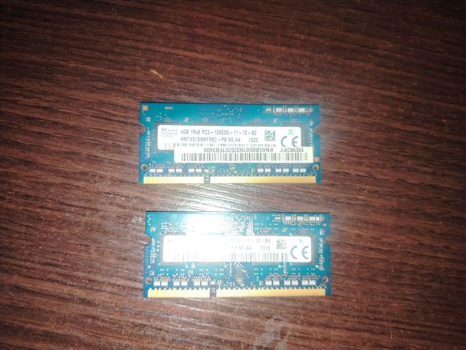 Оперативная память 4гб по 1 плашке