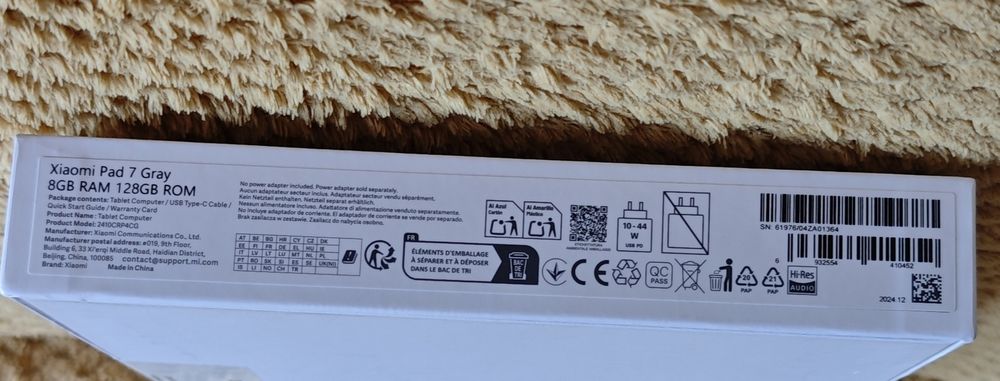 Таблет Xiaomi pad 7,  128/8 GB,сив.