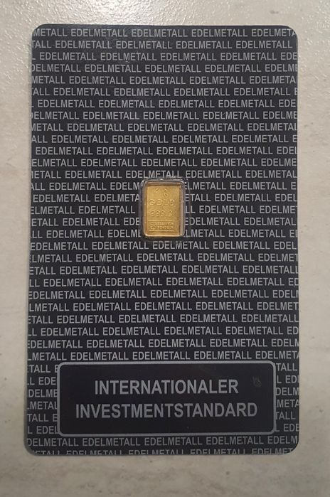 Lingou aur 1 gram, 24 K, certificat