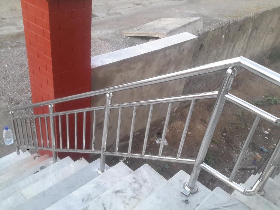 Перила из нержавейки, поручень, навес, никель, nerjaveyka perila