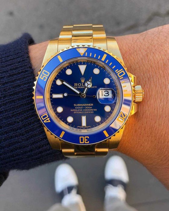 rolex submariner gold/blue