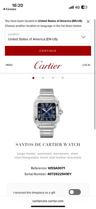Часы Cartier Santos Референс: WSSA0071