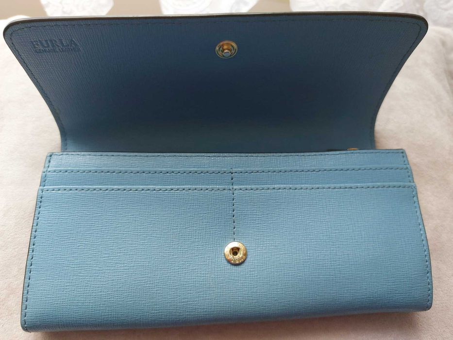 Оригинален портфейл Furla светлосиньо