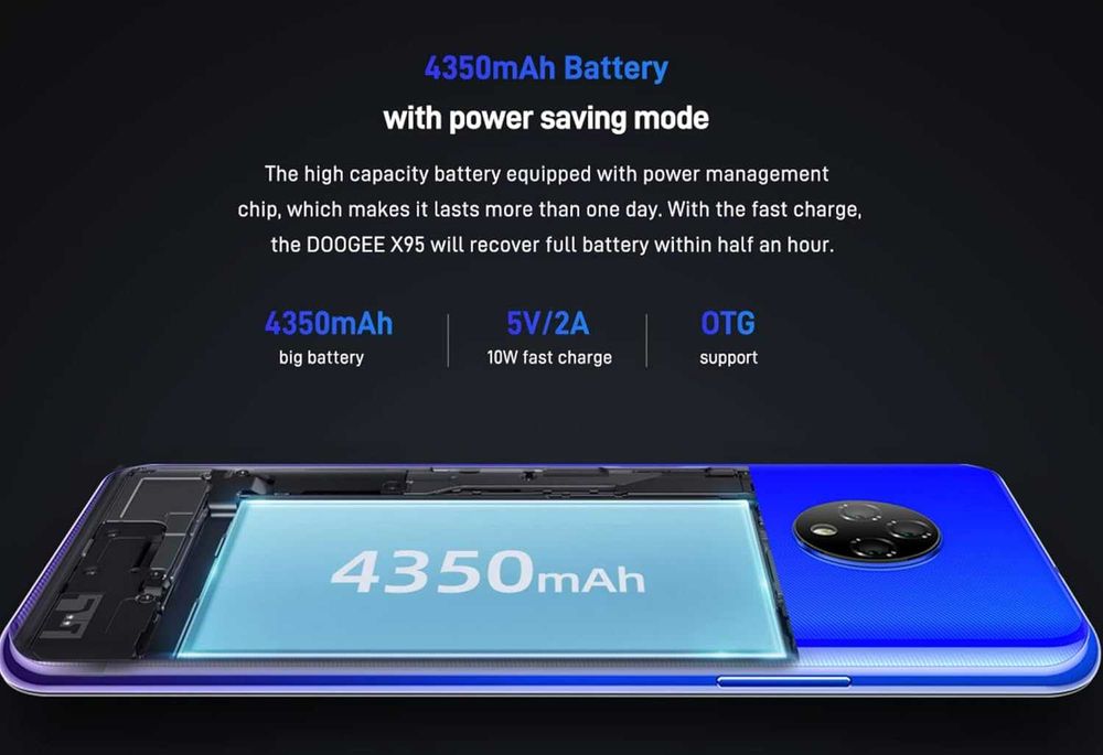 Смартфон DOOGEE X95 - Голям екран и батерия (Чисто нов)