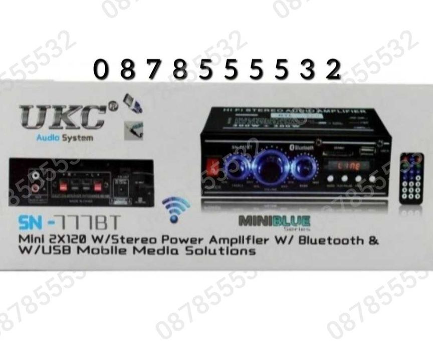 Мощен мини стерео усилвател SN-777BT Bluetooth/USB/FM