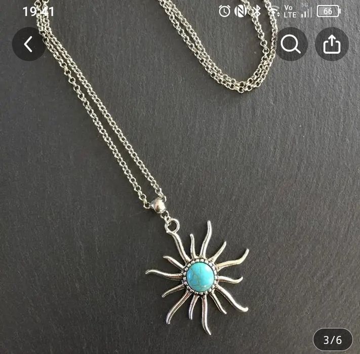 Пъстър комплект-Обеци Плюс Колие Комплект бижута в бохо стил, изработе