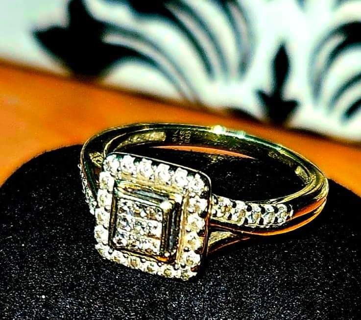 Inel cu diamante, bijuterii din aur de 14, 18, 9k.