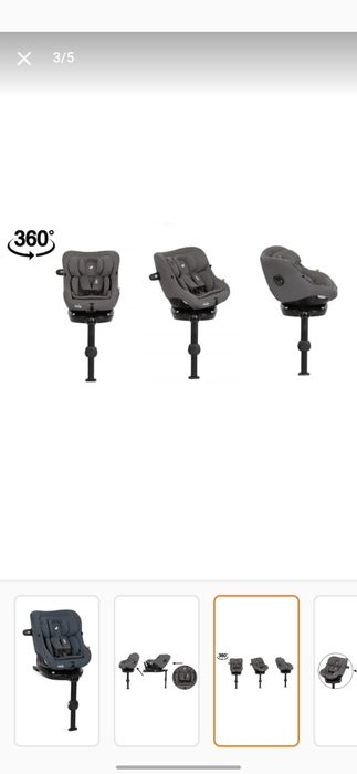 Scaun auto Joie i-Pivot 360 ISOFIX 0-18 kg NOU, garanție 2 ani