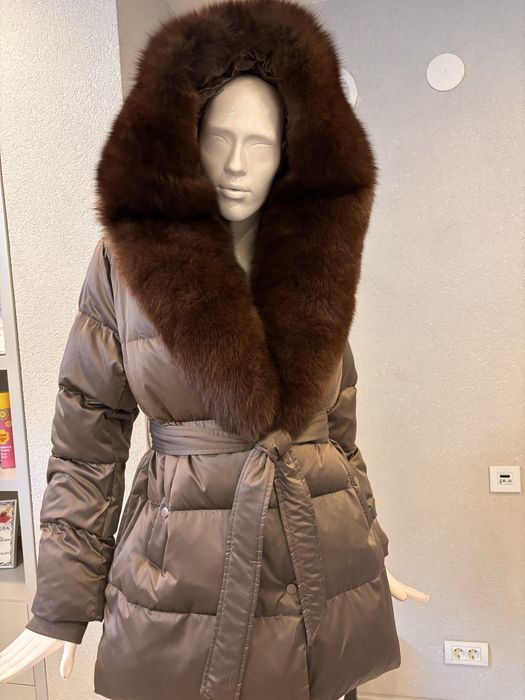 Geci  fas cu blana naturala de vulpe detasabila