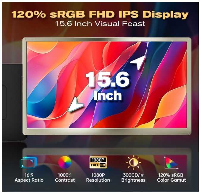 Extensie ecran laptop Teamgee S6 2x15,6" Mac Windows Domyfan Kefeya
