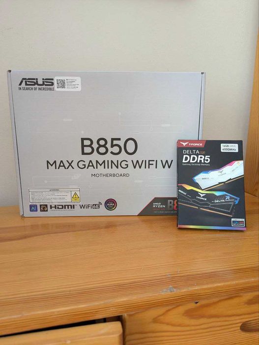 Комплект платы ASUS B850 MAX Gaming Wifi и памяти Teamgroup 16Гб(2x8)