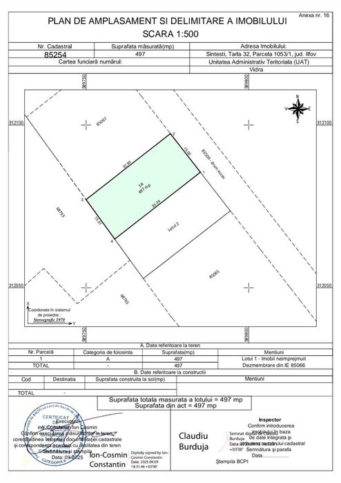 Teren de vânzare intravilan