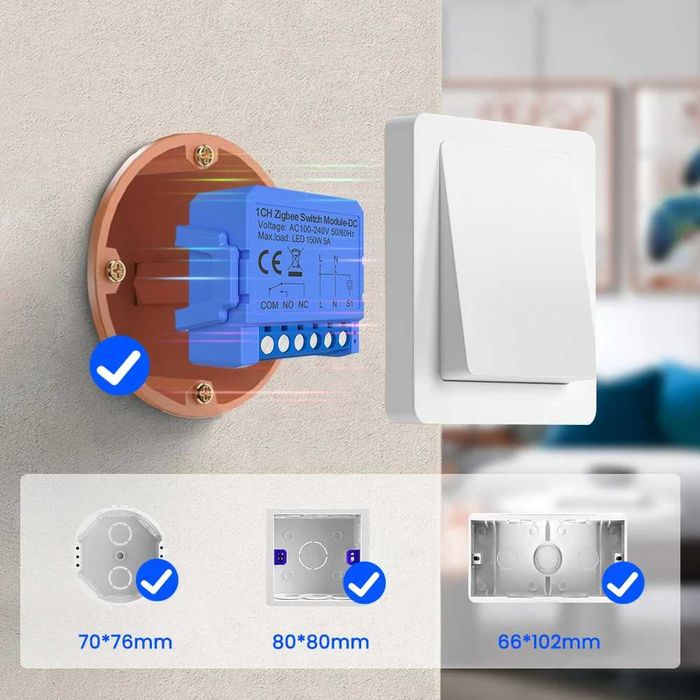 AVATTO WSM16-DC WiFi модул за сух контакт - едноканален | DC 24–32V