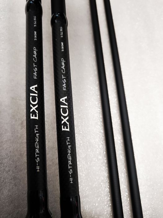 SET 2 Lansete FL EXCIA 3.90m 3.5lbs 2seg +  2 Mulinete Eastshark 10000