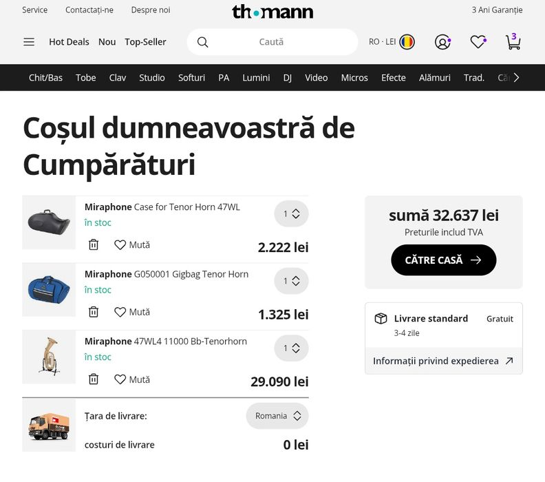 Vând tenorhorn/basfligorn/bariton Miraphone