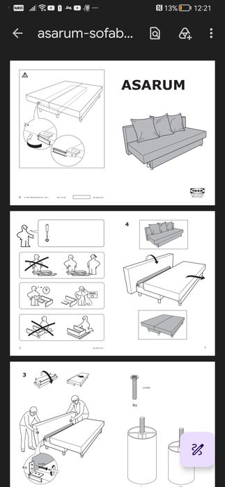 Canapea extensibila Ikea Asarum