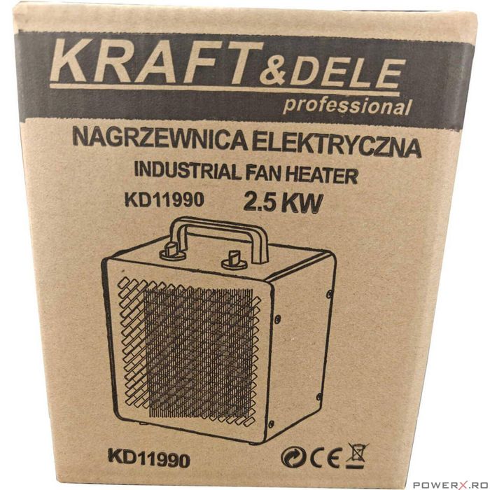 Incalzitor electric cu termostat, 3 trepte, 2500 W, Kraft